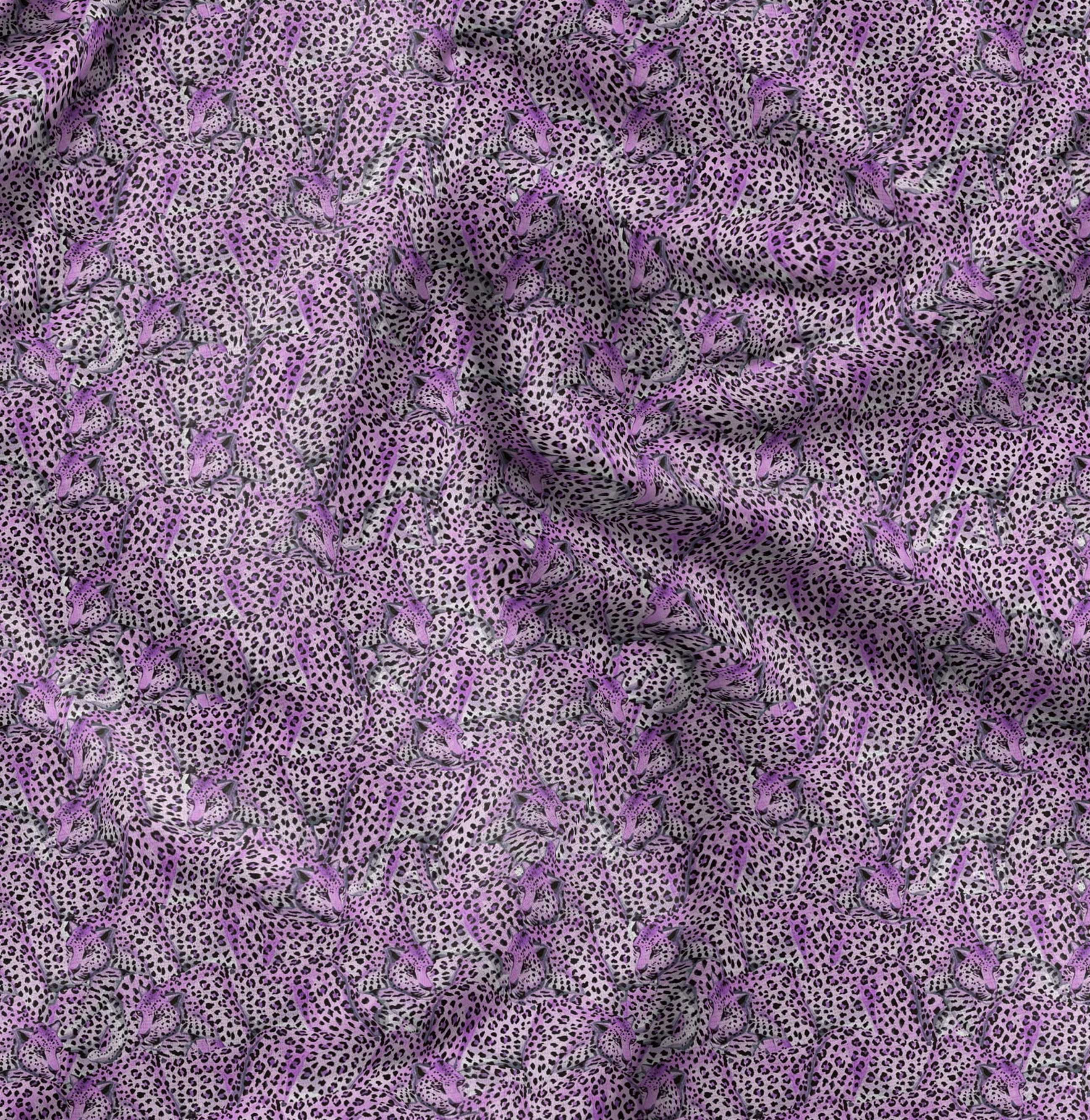 Soimoi Cotton Poplin Fabric Leopard Animal Decor Fabric Printed Yard 56 Inch Wide