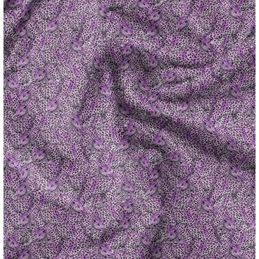 Soimoi Crepe Silk Fabric Leopard Animal Printed Craft Fabric by The Yard 42 Inch Wide