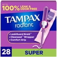 thumbnail image 1 of Tampax Radiant Tampons avec Tresse Anti-Fuites, Absorption Super, Non Parfumés, 1 of 23