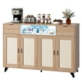 thumbnail image 1 of Buffet Moderne en Rotin Yiwa, Bahut de 47 Pouces avec Rangement, Éclairage DEL, Prise de Courant et Tablettes Ajustables, 1 of 8