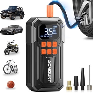 10000mAh 160PSI Gonfleur de pneus Portable Air Compresseur, 3X Pneu gonflable plus rapide rechargeable Air Pompe avec 5 Modes et 3 LED Lumière (Argent)