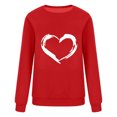 thumbnail image 4 of Automne TIMIFIS Chandails de la Saint-Valentin pour Femmes Chandail à Cœur Chemises Mode Manches Longues Col Rond Chandail à Enfiler Hauts - Printemps/été, 4 of 4