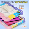 thumbnail image 4 of XYX 3in1 Rotating Stand Case for iPad Mini 7 A17 Pro 2024/iPad Mini 6 2021 8.3 inch with Hand/Shoulder Strap, Shockproof Rugged, Colorful Pink, 4 of 7