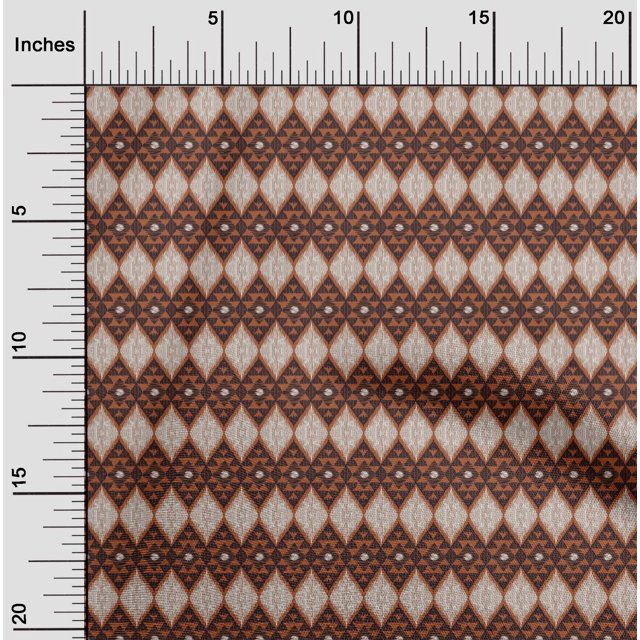 oneOone Cotton Flex Fabric Argyle Style Ikat Printed Craft Fabric BTY 40 Inch Wide