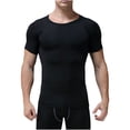 thumbnail image 1 of Birdeem Chemises pour Hommes Chemises d'Été Unies Ajustées Sport Train Manches Courtes Col Rond, 1 of 12