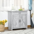 thumbnail image 2 of HOMCOM Buffet de Style Ferme, Armoire Buffet avec Porte de Grange, Grain Gris, 2 of 10