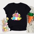 thumbnail image 2 of RKSTN Hauts pour Femmes 2024 Mode Pâques Mignon Lapin Imprimé Col Rond Hauts Coupe Ample Manches Courtes Blouse Unie Hauts, 2 of 6