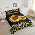 thumbnail image 4 of Erosebridal Botanical Sunflower Bedding Twin Comforter Set, Gold Leopard Cheetah Print Duvet Insert, Reversible 2pcs, 4 of 7