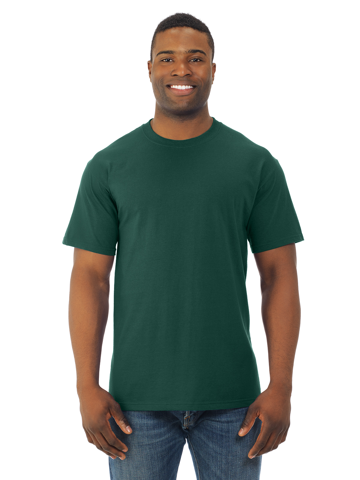 Fruit Of The Loom Mens HD Cotton Short Sleeve Crew T-Shirt, S, Forest Green