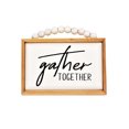 thumbnail image 1 of Parisloft Gather Together with Wood Beads Modern Block Signs,Mini Freestanding Tabletop Decor,Wooden Box Home Signs Wall Decor,5"x4.3", 1 of 8