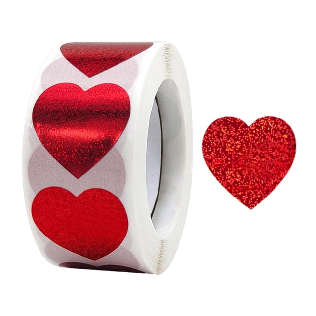 GUOOL 500 Pcs Autocollants Cœur Rouleau Papier Étiquettes Autocollants Maison Amour