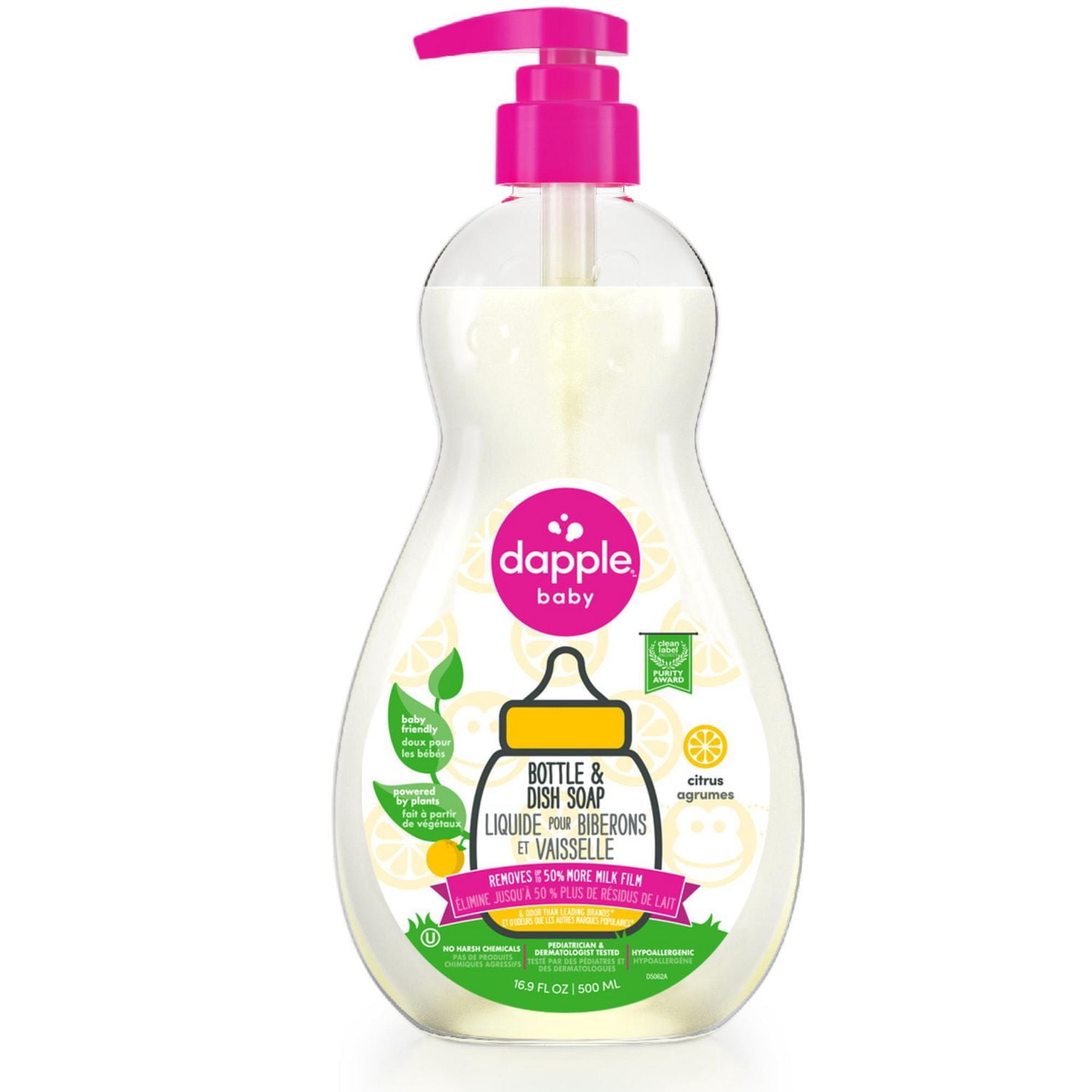 Dapple® Bottle & Dish Soap, Fresh Citrus, 500ml
