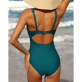 thumbnail image 3 of Charmo Womens V Neck One Piece Swimsuit High Cut Backless Cut Out Bathing Suits Swimwear, 3 of 5