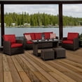 thumbnail image 3 of Beaumont 6PC High Table Conversation Set with Red Cushions, 3 of 3