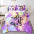 thumbnail image 1 of Purple Marble 7 Piece Comforter Set Full Bed in a Bag Black Butterfly Sheet Set,Gradient Marbling Bedding Sets,Abstract Ombre Ink Fluid Art Bed Set Rustic Animal Dreamy Butterflies Room Decor, 1 of 5