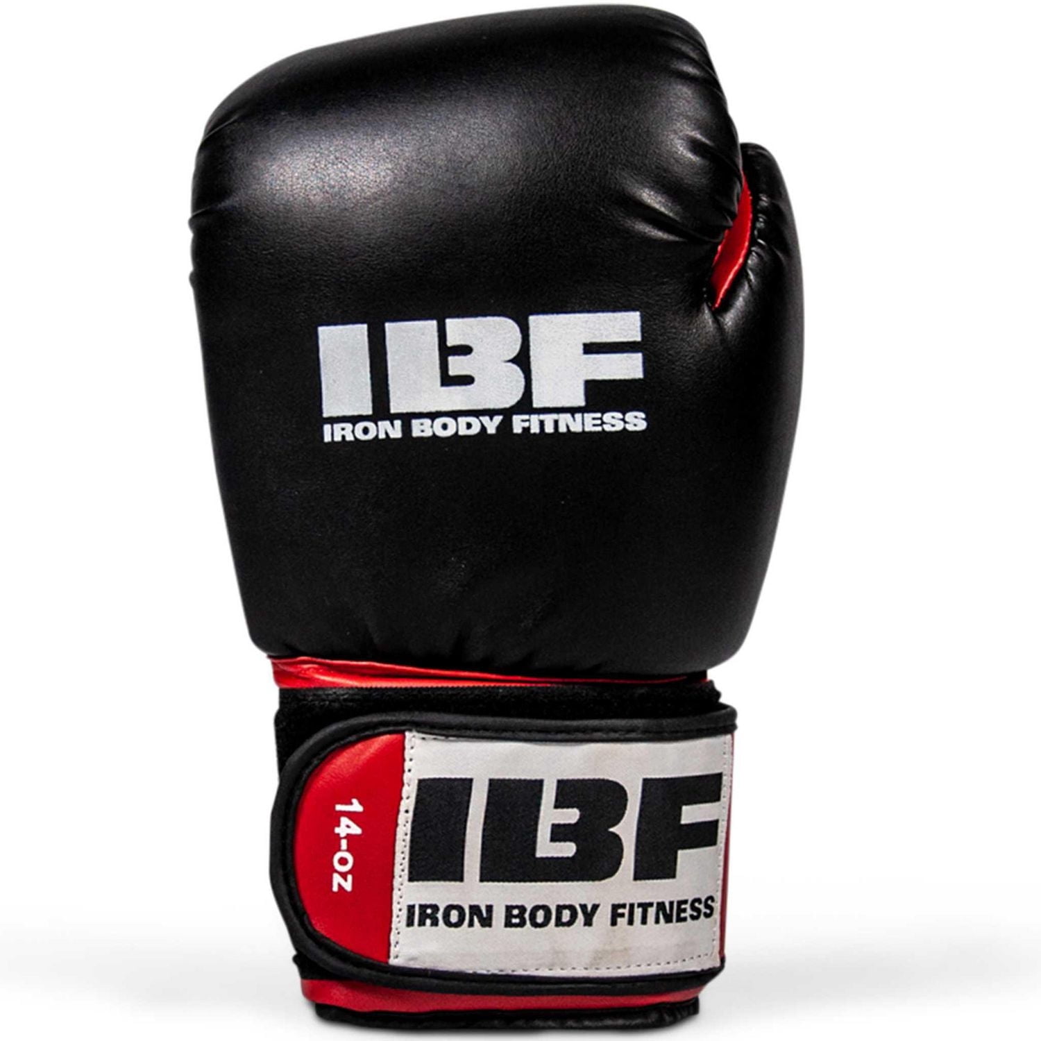 Gants de boxe Iron Body Fitness série Sport, 14 oz, gants d’entraînement rouge et noir