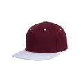 thumbnail image 1 of Top Headwear Flat Bill Adjustable Snapback Cap - Burgundy/White, 1 of 2