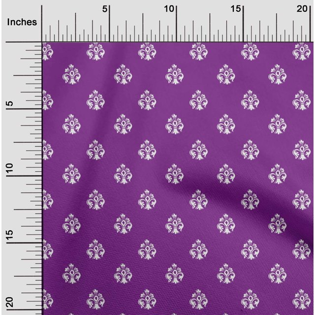 oneOone Polyester Lycra Fabric Floral Block Print Sewing Fabric BTY 56 Inch Wide