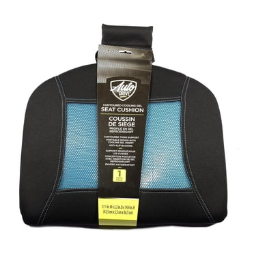 Auto Drive Contoured Cooling Gel Seat Cushion, Black, 14.6" x 12.4"