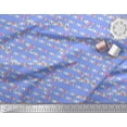 thumbnail image 3 of Soimoi Blue Heavy Satin Fabric Celebration Flags Party Printed Fabric 1 Yard 54 Inch Wide, 3 of 3