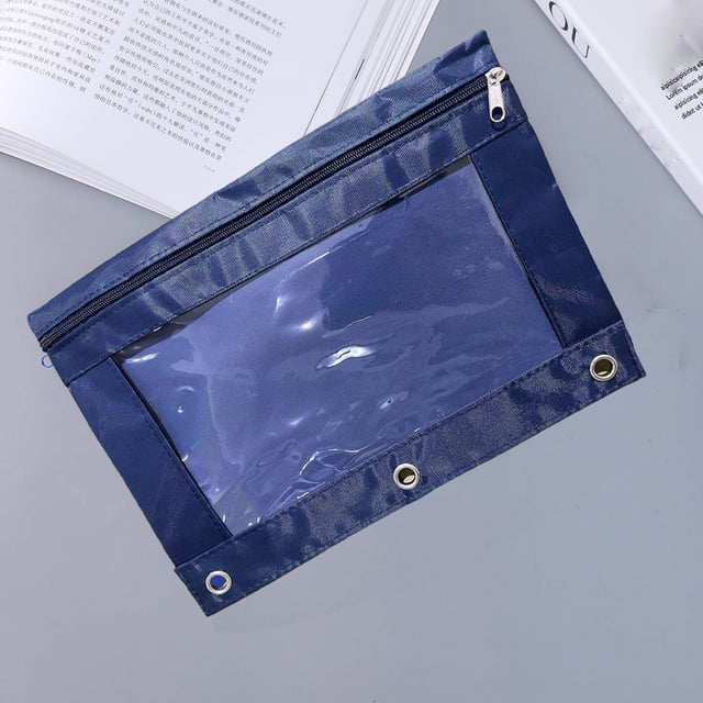 Mefallenssiah College Essentials Three-Hole Pencil Case Zipper Transparent Pvc Document Storage Bag Detachable Folder Large Capacity Pencil Case