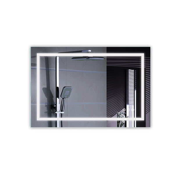 Topcobe 36 x 24 Inch LED Bathroom Mirror with Anti Fog, Wall Mounted Dimmable Lighted Makeup Mirrors, Horizontal / Vertical