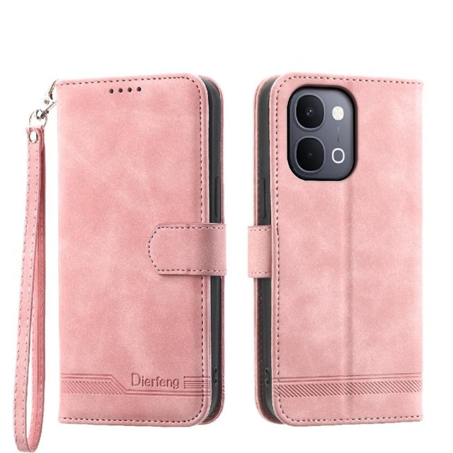 Wallet Case for Xiaomi Redmi A7 Pro Flip Phone Case with Card Slots, Cash Pocket, Kickstand, Magnetic Closure & Wrist Strap, TPU Soft Shell Cover Pink