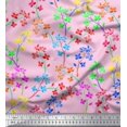 thumbnail image 1 of Soimoi Satin Silk Fabric Lilac Floral Decor Fabric Printed Yard 42 Inch Wide, 1 of 1