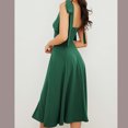 thumbnail image 4 of Pisexur Robe Mi-Mollet Sans Manches à Col en V pour Femme, Col en V Sans Manches, Couleur, à la Mode, Nouvelle, Décontractée, Taille Haute, Tenue pour Femmes, 4 of 4