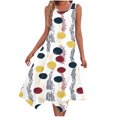 thumbnail image 2 of Ovzne Robes pour Femmes Robe pour Femme Dames Été Mode Imprimée Sans Manches Col Rond Robe Débardeur Décontractée Robe Grande Taille Robe Imprimée Liquidation, 2 of 7
