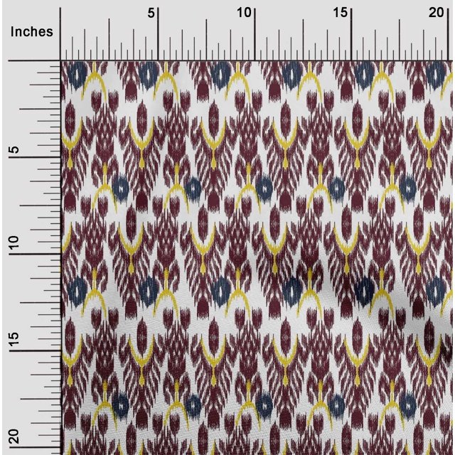 oneOone Cotton Silk Fabric Tree Style Ikat Fabric Prints By Yard 42 Inch Wide