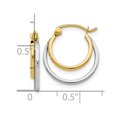 thumbnail image 4 of Boucles d'Oreilles Doubles en Or Jaune et Blanc 14K, 4 of 4