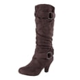 thumbnail image 1 of Kcodviy Bottes Mi-Hautes pour Femmes de Commerce Extérieur d'Automne et d'Hiver Nouvelles Mi-Hautes pour Femmes à Talon Moyen à Enfiler Mi-Hautes pour Femmes, 1 of 6