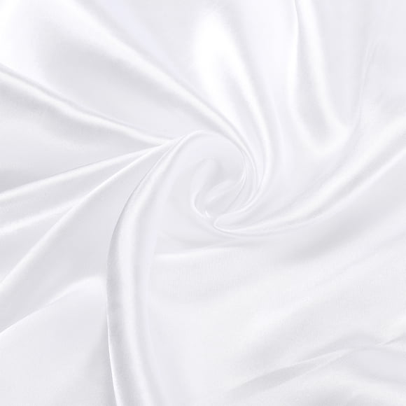 Solid White Satin Fabric by the Yard, 2 Yards 60" Wide Silky Satin Fabric Solid Satin Cloth Fabric for Bridal Dress Wedding Decorations Crafts Sewing