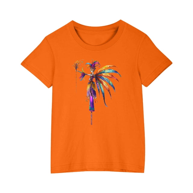 RXIRUCGD 2025 Vêtements d'Été pour Enfants T-shirt Imprimé Mode Mignon Col Rond Manches Courtes