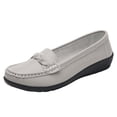 thumbnail image 1 of LOVZFMLL Mocassins Penny pour Femmes Classiques Slip On Chaussures Plates pour Travail de Bureau Décontracté Confortables à Bout Rond Ballerines Habillées Gris 7,5, 1 of 9