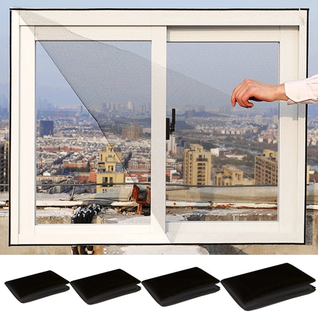 Tyidzon Moustiquaires de Fenêtre pour Maison Windows Moustiquaire de Fenêtre Réglable Bricolage pour Fenêtre de Maison Patio Noir, 59x79 Pouces