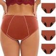 thumbnail image 2 of Culottes Menstruelles Étanches pour Femmes, Réutilisables, Confortables, Taille Mi-Haute, Hipster, Lot de 4, 2 of 7