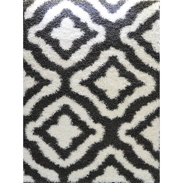 Ladole Rugs Dark Grey White Indoor Solid Plain Shag Soft Area Rug Mat Carpet Runner for Living Bed room Entry way Patio Small Medium Large Non Slip Skid Size 3x5. 4x6 5 x 8 7 x 10 9 by 12 11 feet ft