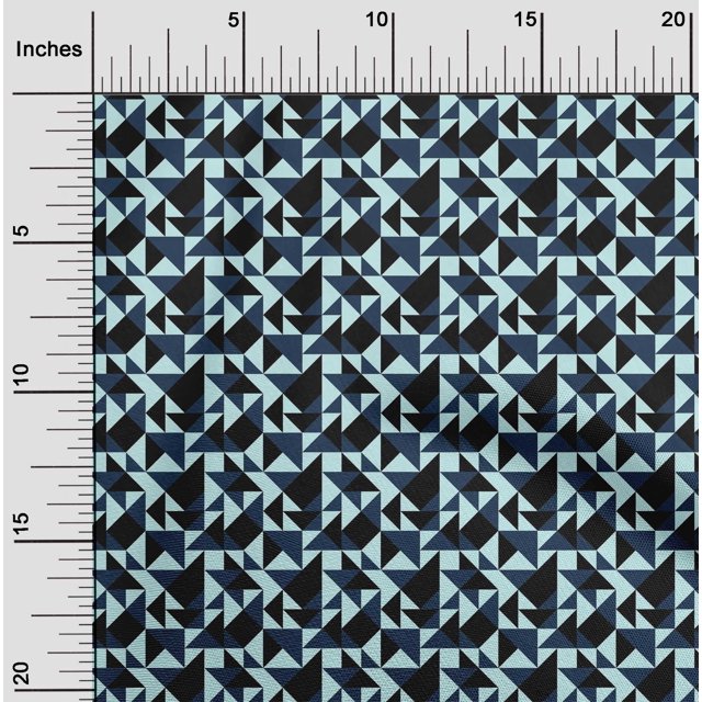 oneOone Cotton Silk Fabric Triangle Geometric Fabric Prints By Yard 42 Inch Wide