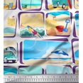 thumbnail image 1 of Soimoi Rayon Fabric Chair,Girl & Beach Surfboard Patchwork Decor Fabric Printed Yard 42 Inch Wide, 1 of 3