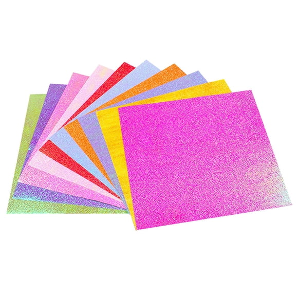 PENIKOKO 50Pcs Iridescent Flicker Handcrafts Material Glitter Handmade Paper For Kids