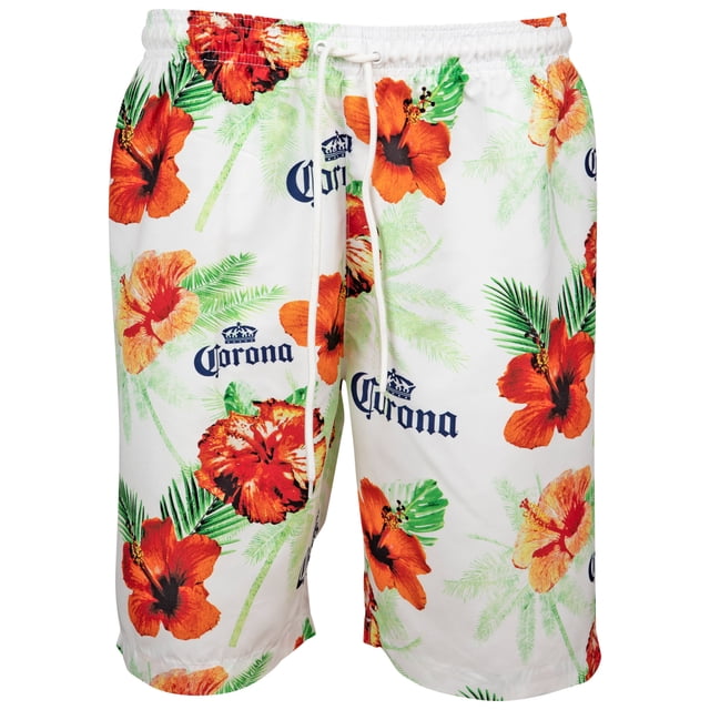 Corona Extra Floral Beach Board Shorts-XLarge (40-42)