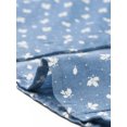 thumbnail image 5 of INSPIRE CHIC Women's Point Collar Long Sleeve Button Down Chest Pockets Denim Shirt S Light Blue Floral, 5 of 5