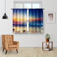thumbnail image 2 of Beach Sunset Country Kitchen Curtains Rustic Summer Ocean Short Cafe Curtains Decor for Bathroom Over Sink Tier Curtains Tropical Scenery Hawaiian Rod Pocket Window Drapes 2 Panels set 28" x 36", 2 of 5