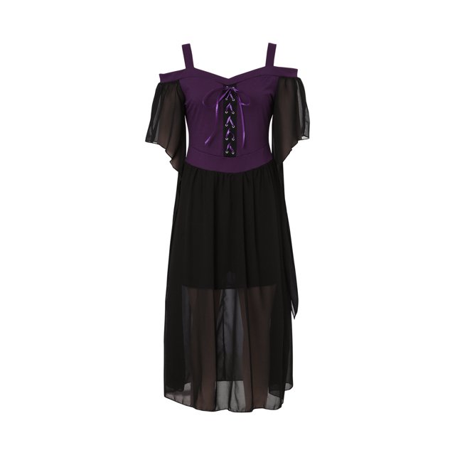 goowrom Robe d'Halloween pour Femme, une-Pièce à Encolure Bateau et Épaules Dénudées