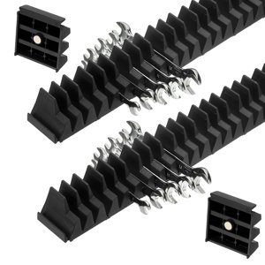 46pcs Magnetic Wrench Organizer for Tool Box, Magnetic Modular Wrench Organizer Holder Toolbox Universally for 46 Tools Drawer Chest Ratcheting Offset Wrenches, Black