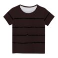 thumbnail image 1 of Yuyuzo T-Shirts pour Tout-Petits Garçons Filles Bébé Enfants Manches Courtes T-Shirts à Blocs de Couleur Col Ras du Cou Rayé Mignon Hauts d'Été, 1 of 5