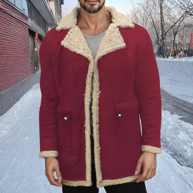 LOVZFMLL Jackets for Men's Casual Winter Casual Solid Color Coats Long Sleeve Button Overcoat Jacket
