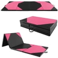 thumbnail image 1 of Gymax 10' x 4' x 2'' 4-Panel Folding Gymnastics Exercise Mat w/ Hook & Loop Fasteners Rose Red & Black, 1 of 10